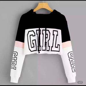 Crop top with hoodie. (New without tag)